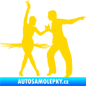 Samolepka Tanec 009 pravá latinskoamerický tanec pár jasně žlutá