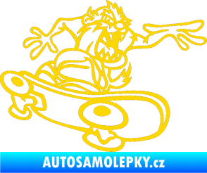 Samolepka Tazman skate pravá jasně žlutá