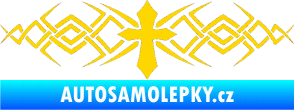 Samolepka Tetování 080 kříž jasně žlutá