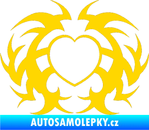 Samolepka Tetování 121 srdce jasně žlutá