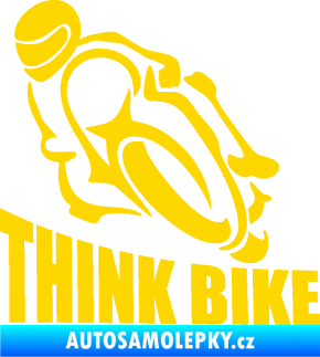 Samolepka Think bike 001 motorkář jasně žlutá