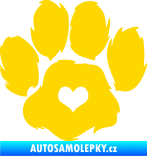 Samolepka Tlapka 006 levá jasně žlutá