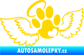 Samolepka Tlapka 010 andělíček levá jasně žlutá