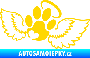 Samolepka Tlapka 010 andělíček pravá jasně žlutá
