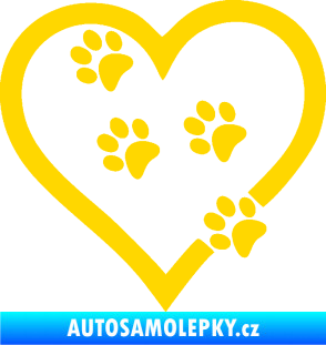 Samolepka Tlapky love 006 levá jasně žlutá