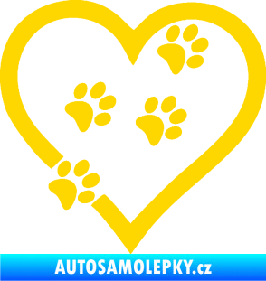 Samolepka Tlapky love 006 pravá jasně žlutá