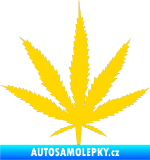 Samolepka Travka 001 lístek marihuany jasně žlutá