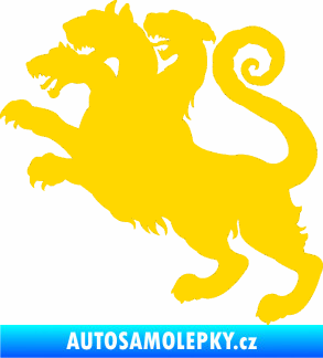 Samolepka Trojhlavý pes kerberos 002 levá jasně žlutá