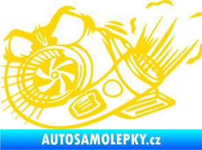 Samolepka Turbo 003 levá angry jasně žlutá