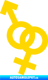 Samolepka Ty a já 001 symbol pro muže a ženu jasně žlutá