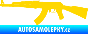 Samolepka Útočná puška AK 47 levá jasně žlutá