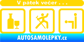 Samolepka V pátek večer  jasně žlutá