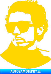 Samolepka Valentino Rossi silueta levá jasně žlutá