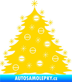 Samolepka Vánoční stromeček 001 jasně žlutá