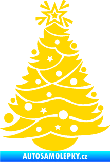 Samolepka Vánoční stromeček 002 jasně žlutá