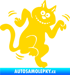 Samolepka Veselá kočka pravá jasně žlutá
