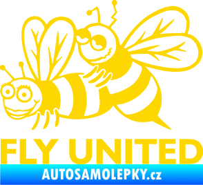 Samolepka Veselé vosy fly united levá jasně žlutá