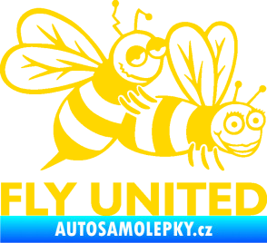 Samolepka Veselé vosy fly united pravá jasně žlutá