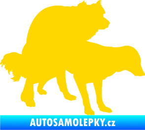 Samolepka Veselí pejsci pravá jasně žlutá