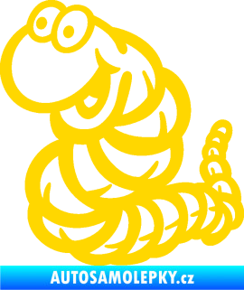 Samolepka Veselý červík levá jasně žlutá