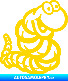 Samolepka Veselý červík pravá jasně žlutá
