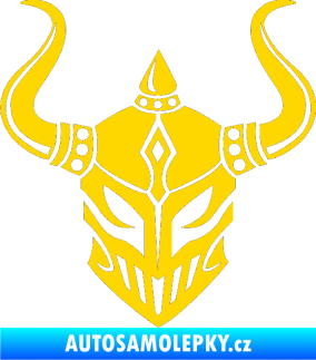 Samolepka Vikingská helma jasně žlutá