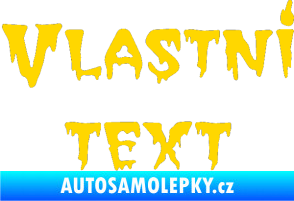 Samolepka Vlastní text - QTGhoul Face jasně žlutá