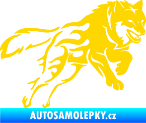 Samolepka Vlk 002 pravá jasně žlutá