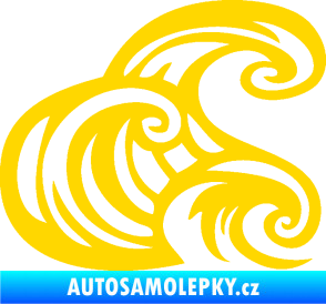 Samolepka Vlny 004 pravá moře jasně žlutá