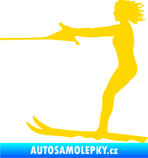 Samolepka Vodní lyže 002 levá jasně žlutá