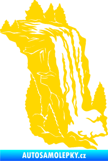 Samolepka Vodopád pravá krajina jasně žlutá