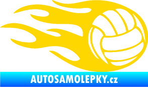 Samolepka Volejbalový míč 002 pravá jasně žlutá