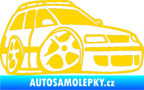 Samolepka VW Passat b6 karikatura pravá jasně žlutá