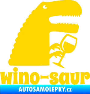 Samolepka Wino - saur 001 pravá vínečko jasně žlutá