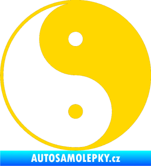 Samolepka Yin yang - logo JIN a JANG jasně žlutá