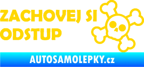 Samolepka Zachovej si odstup nápis jasně žlutá