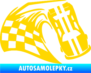 Samolepka Závodní auto 005 pravá jasně žlutá