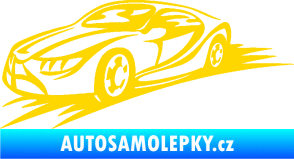 Samolepka Závodní auto 007 levá jasně žlutá