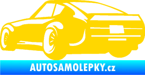 Samolepka Závodní auto 009 levá jasně žlutá