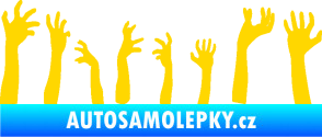 Samolepka Zombie 002 levá mrtví vylézají z hrobu jasně žlutá