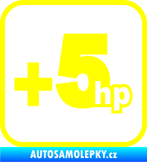 Samolepka +5hp 002 žlutá citron