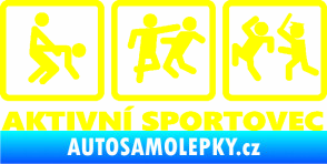 Samolepka Aktivní sportovec žlutá citron