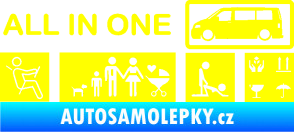 Samolepka All in one nápis multifunkční vůz VW Transporter, Multivan žlutá citron