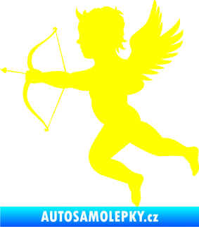 Samolepka Amor 001 levá cupid andílek žlutá citron
