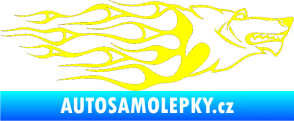 Samolepka Animal flames 017 pravá vlk žlutá citron