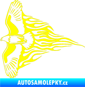 Samolepka Animal flames 019 levá letící orel žlutá citron