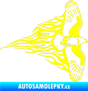 Samolepka Animal flames 019 pravá letící orel žlutá citron