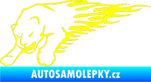 Samolepka Animal flames 020 levá puma žlutá citron