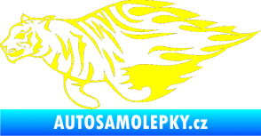 Samolepka Animal flames 021 levá tygr žlutá citron