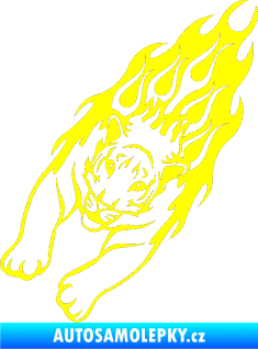 Samolepka Animal flames 024 levá tygr žlutá citron